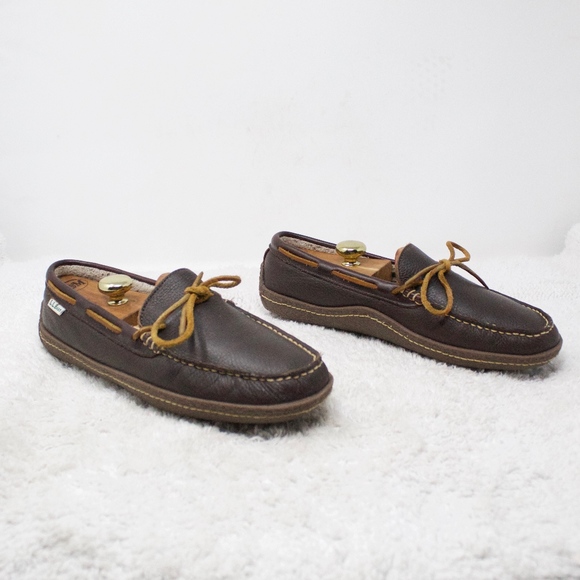 L.L. Bean Other - SALE! LL Bean Brown Leather Fleece Slippers Size 8